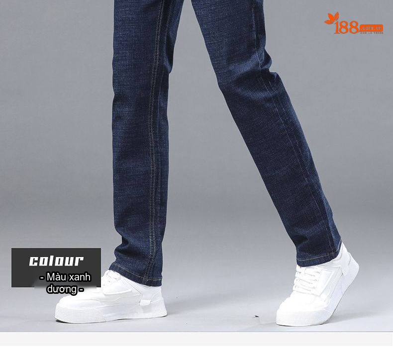 Quần Jean Nam Dáng Suông Co Giãn Thoải Mái Màu Xanh Navy, Đen chi tiết 26