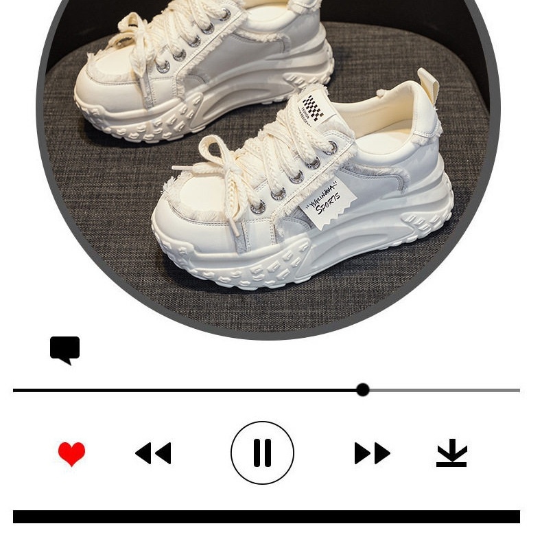 Giày Sneaker Nữ Đế Cao Khoảng 5cm Phong Cách Hàn Quốc Màu Trắng, Đen, Xám, Xanh Navy chi tiết 9