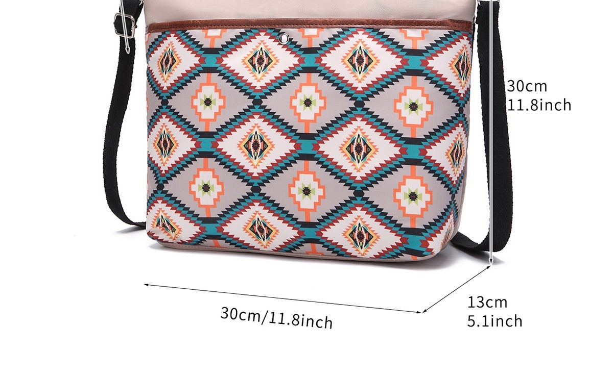 Túi Xách Tay Nữ Vải Canvas Họa Tiết Aztec Vintage Chống Nước Đeo Vai Đựng Laptop Màu Xanh, Nâu, Xanh Navy, Kem... chi tiết 53
