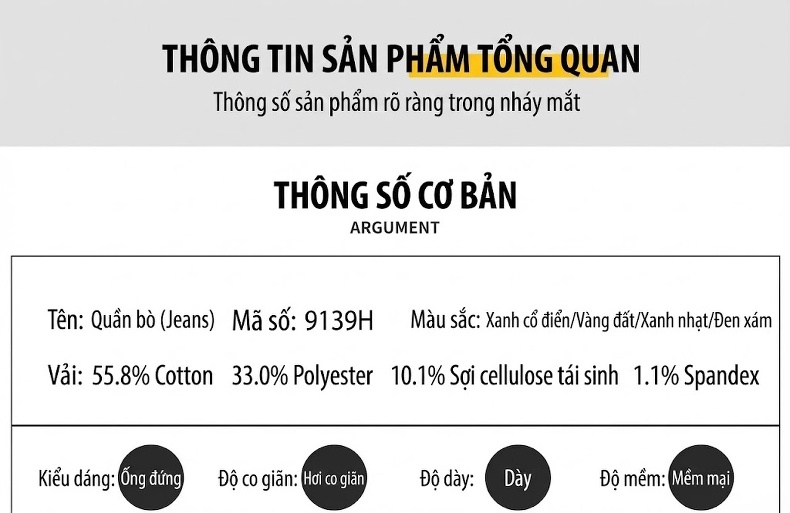 Quần Jean Nam Ống Đứng Dáng Rộng Co Giãn Thoải Mái Phong Cách Trung Niên Màu Xanh Dương, Xám chi tiết 17
