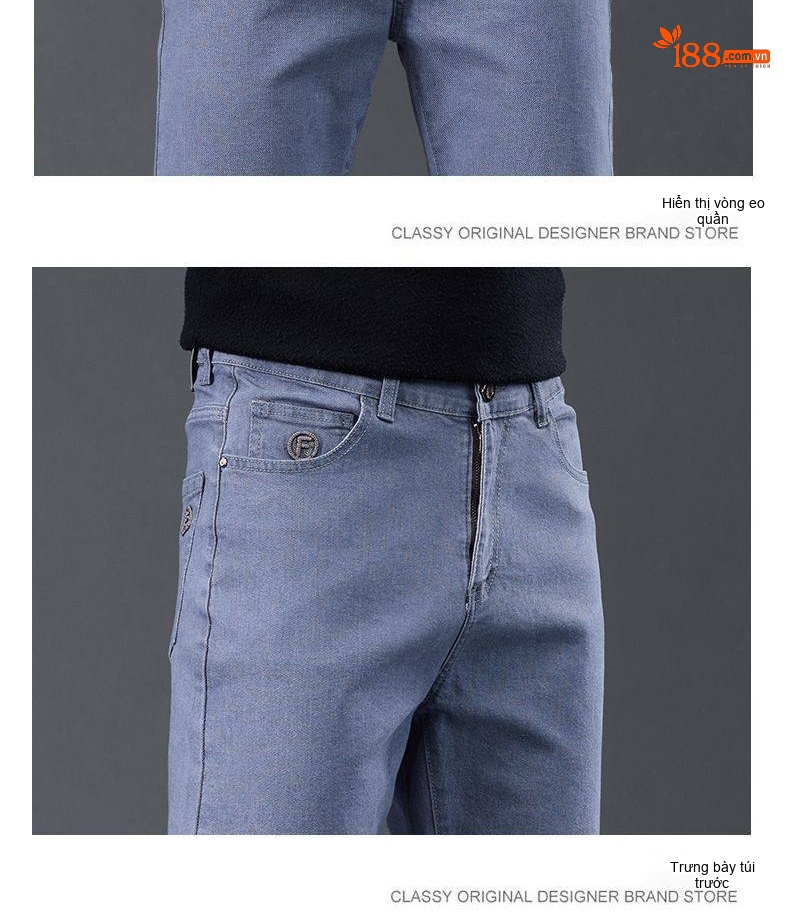 Quần Dài Nam Cotton Thun Co Giãn Dáng Suông Rộng Phong Cách Công Sở Màu Đen, Xám, Nâu, Xanh chi tiết 18