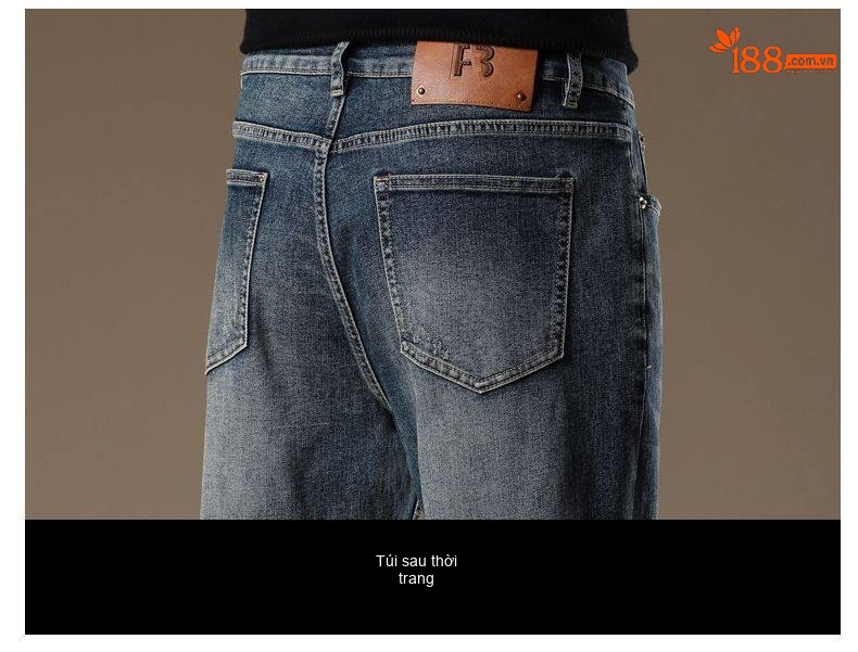 Quần Jean Nam Ống Đứng Ôm Vừa Vặn Phong Cách Âu Mỹ Màu Xanh Denim chi tiết 16