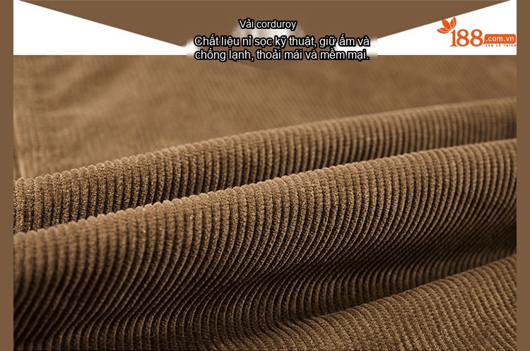 Áo Khoác Bông Nam Dáng Rộng Lót Lông Cừu Non Vải Corduroy Dày Dặn Giữ Ấm Màu Nâu, Đen, Xám Xanh chi tiết 21