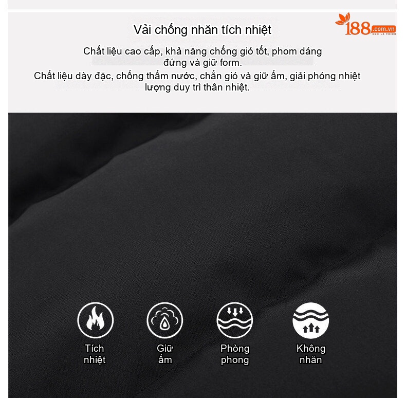 Áo Khoác Phao Nam Cotton Dáng Rộng Phong Cách Hàn Quốc Màu Đen, Trắng, Kem, Hồng... chi tiết 4