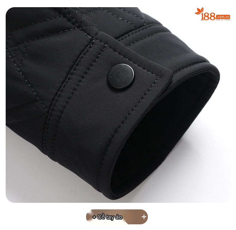 Áo Khoác Bông Nam Cotton Lót Lông Cổ Bẻ Dày Dặn Giữ Ấm Màu Xám, Đen, Xanh Navy chi tiết 26