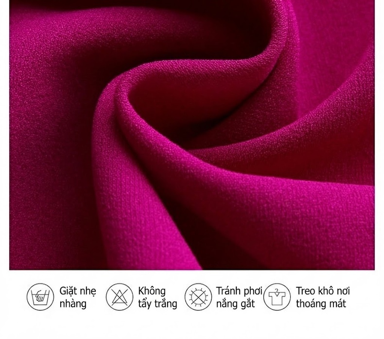 Váy Đầm Nữ Tay Dài dáng chữ A Che Bụng Tôn Dáng Thanh Lịch Màu Hồng Tím chi tiết 12
