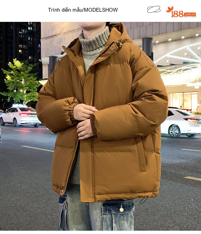 Áo Khoác Cotton Nam Nữ Dáng Rộng Có Mũ Trùm Đầu Dày Dặn Màu Đen, Trắng, Xám, Xanh... chi tiết 10