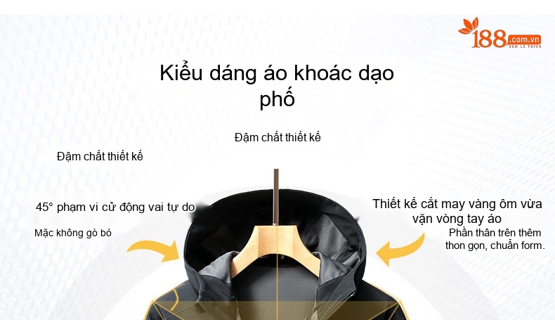 Áo khoác nam có mũ trùm đầu dáng bomber mùa xuân thu chi tiết 7