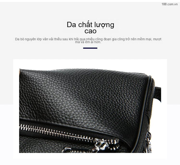 Túi Cầm Tay Nam Da Bò Công Sở, Du Lịch, Đựng Ipad, Điện Thoại Màu Đen chi tiết 6
