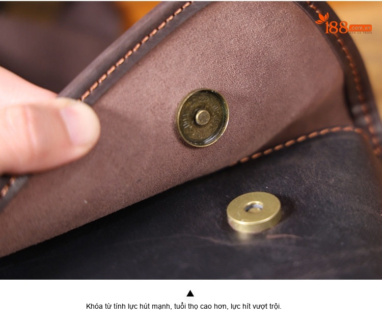 Túi Đeo Ngực/Đeo Chéo Nam Da Thật Phong Cách Casual Đựng Điện Thoại Mini Màu Nâu Đậm chi tiết 20