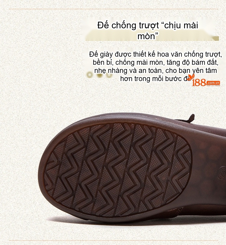 Giày Búp Bê Nữ Da Bò Chiều Cao Đế Khoảng 3cm Màu Đen, Nâu chi tiết 5