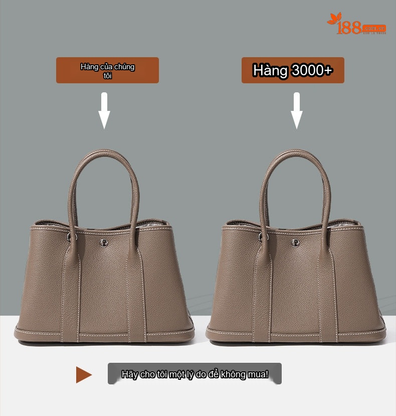 Túi Tote Da Bò Nữ Cao Cấp, Túi Xách Tay Nữ Da Thật Sức Chứa Lớn Màu Xám chi tiết 6