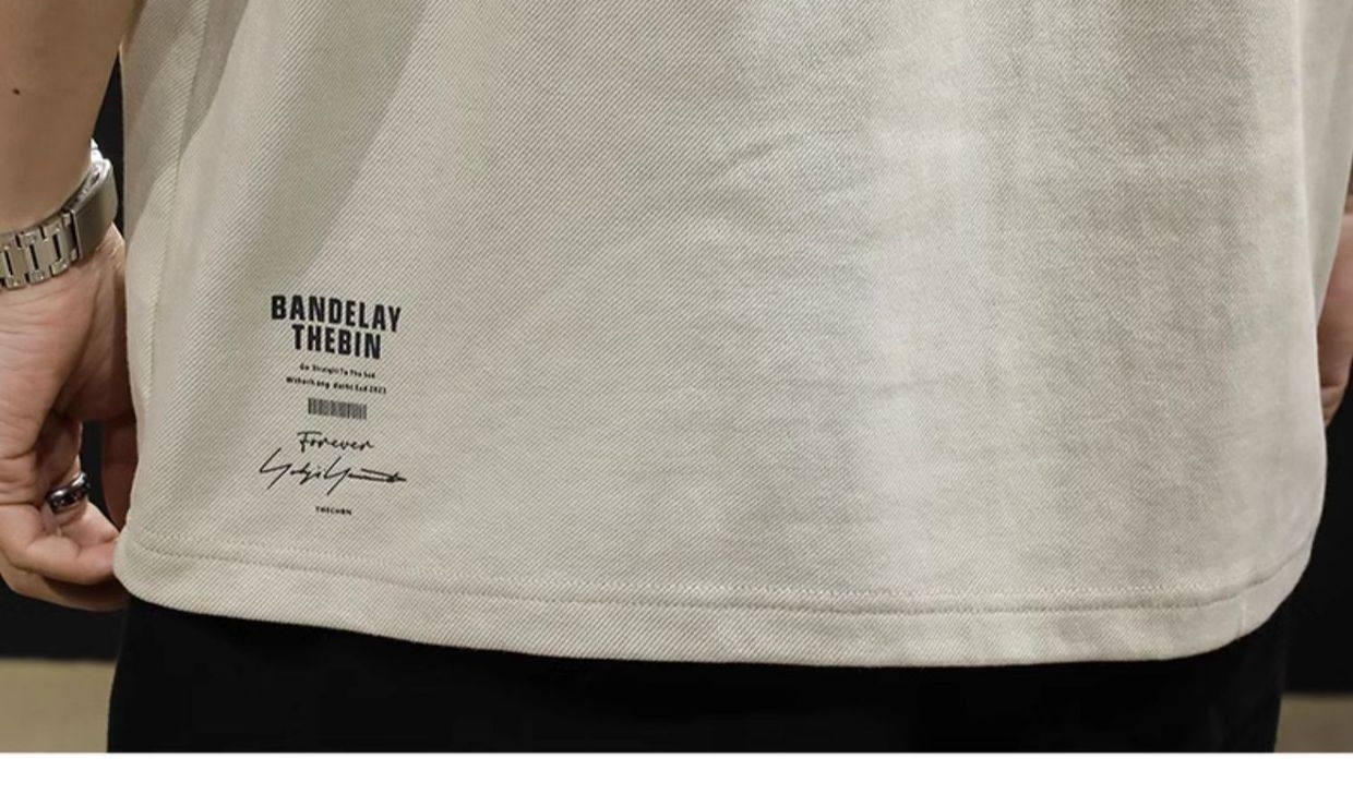 Áo Thun Tay Raglan Nam Cotton Form Rộng Màu Xám, Kem chi tiết 15
