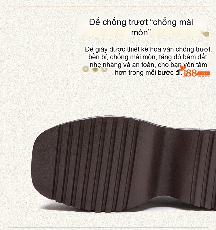 Dép Sục Nữ Da Bóng Đế Dày Chiều Cao Đế Khoảng 6cm Màu Đen, Nâu chi tiết 5