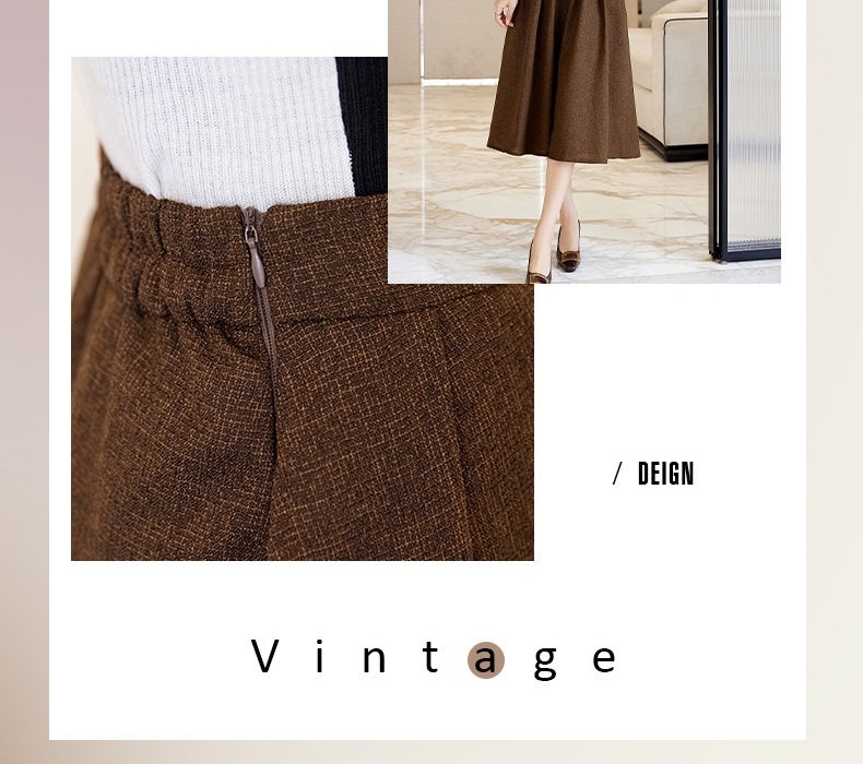 Bộ Vest Nữ Áo Khoác Lửng Tay Dài Chân Váy Midi Phong Cách Hàn Quốc Màu Nâu, Đỏ chi tiết 5