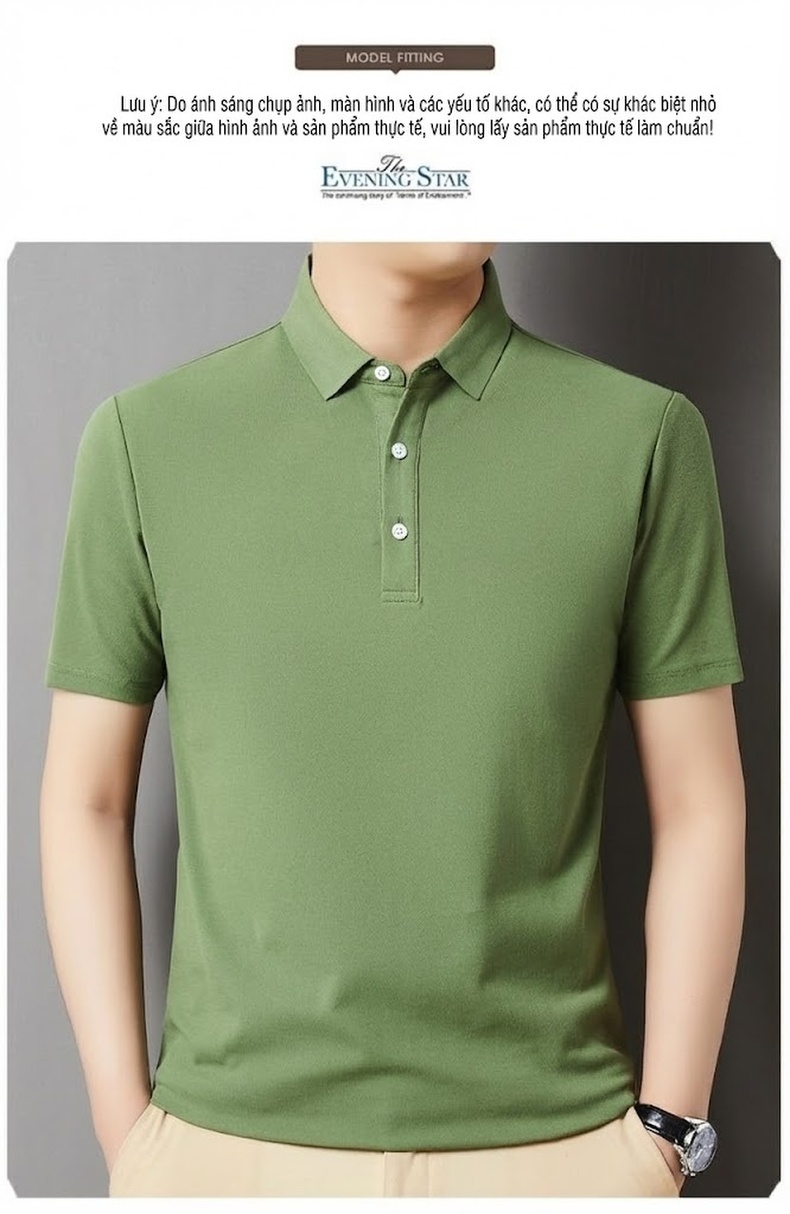 Áo Polo Nam Cotton Ngắn Tay Thời Trang Màu Xanh Lá, Xanh Dương, Hồng, Trắng... chi tiết 9