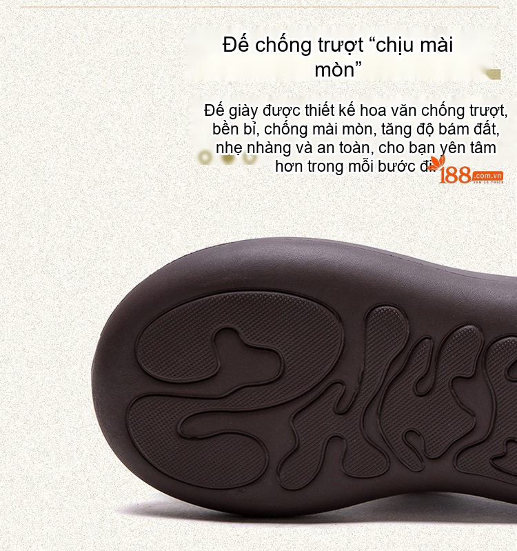 Dép Sục Nữ Da Bóng Đế Xuồng Chiều Cao Đế Khoảng 5cm Màu Đen, Nâu chi tiết 6