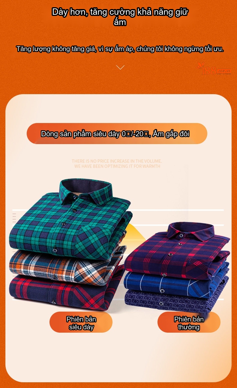Áo Sơ Mi Nam Ca Rô Lông Cừu Non Cotton Dày Dặn Giữ Ấm Màu Đen, Đỏ, Xanh Dương, Xanh Lá... chi tiết 15