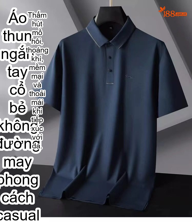 Áo Polo Nam Cộc Tay Ice Silk Không Nhăn Thoáng Khí Màu Đen, Xám, Xanh Navy chi tiết 1