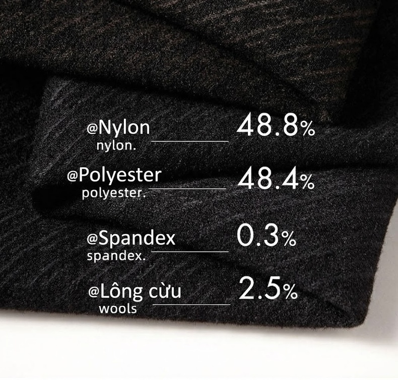 Áo Vest Nam Wool Kẻ Caro Một Hàng Khuy Phong Cách Lịch Lãm Màu Đen chi tiết 3