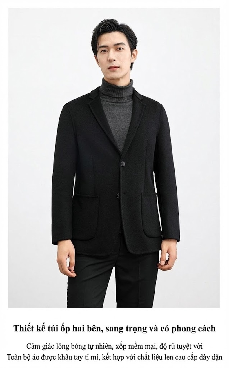 Quần Jean Nam Cotton Co Giãn Dáng Suông Rộng Phong Cách Doanh Nhân Màu Xanh chi tiết 21