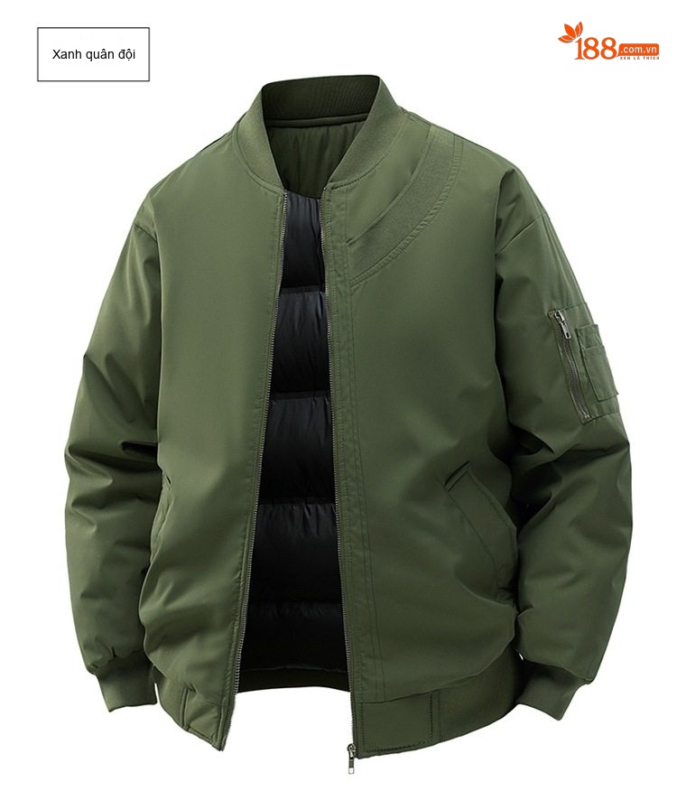 Áo Khoác Bông Nam Dày Dặn Cổ Bóng Chày Cotton Dáng Rộng Giữ Ấm Phong Cách Cặp Đôi Màu Kem, Nâu, Xanh, Đen... chi tiết 24