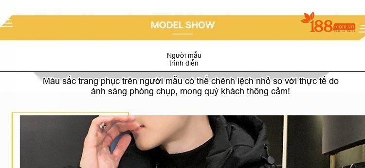 Áo Khoác Phao Nam Cotton Dày Dặn Có Mũ Trùm Đầu Giữ Ấm Phong Cách Hàn Quốc Màu Đen, Xám, Xanh Navy chi tiết 9