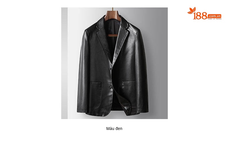 Áo Blazer Nam Da PU Phong Cách Lịch Lãm Màu Đen, Nâu chi tiết 5