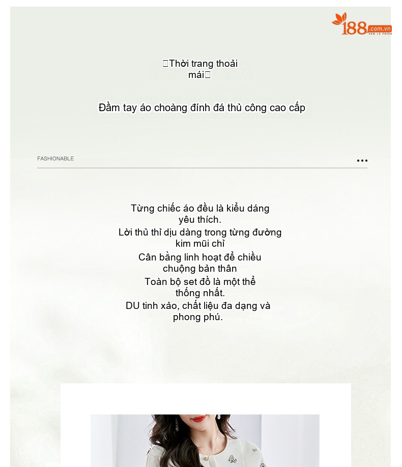 Váy Suông Nữ Tay Lửng Cổ Tròn Đính Đá Sang Trọng Màu Trắng chi tiết 4