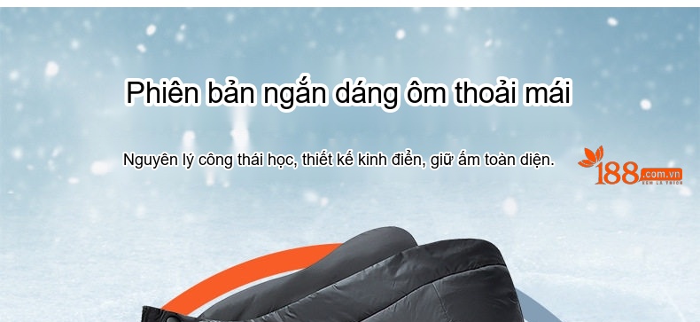 Áo phao lông vũ nam nữ có mũ trùm đầu giữ nhiệt chi tiết 10