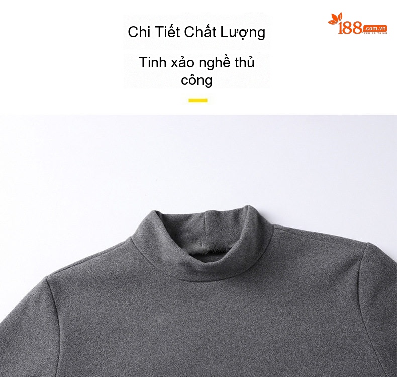 Áo Giữ Nhiệt Nam Cổ Lửng Tay Dài Chất Liệu Nhung Đức Giữ Ấm Màu Đen, Xám, Nâu chi tiết 16