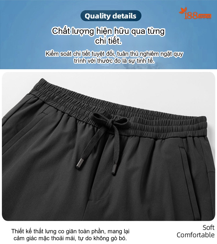 Quần Dài Nam Lông Vũ Cao Cấp Dáng Rộng Thoải Mái Chống Thấm Nước Màu Đen chi tiết 23