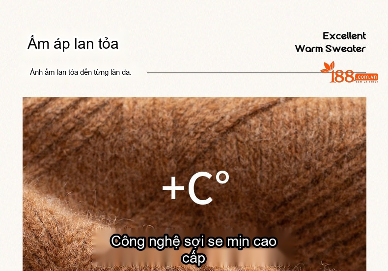 Áo Len Nam 100% Lông Cừu Cổ Lọ Dáng Ôm Màu Nâu, Xám, Xám Đậm chi tiết 3