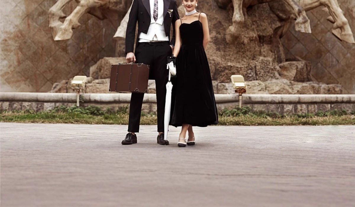 Váy Dạ Hội Nữ Phong Cách Pháp Cổ Điển Hepburn Dáng Ôm Thân Dài Vừa Màu Đen