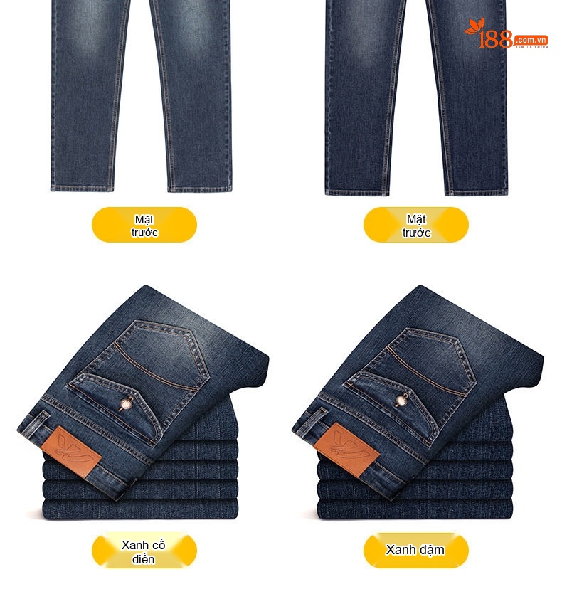 Quần Jean Nam Ống Đứng Dáng Rộng Co Giãn Cao Cấp chi tiết 12