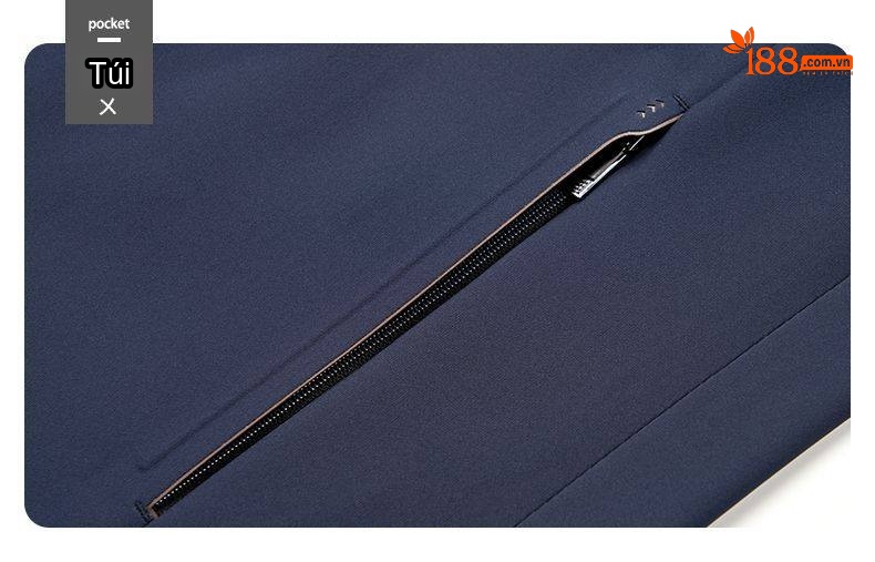 Áo Khoác Nam Cổ Bẻ Khóa Kéo Phong Cách Doanh Nhân Màu Xanh Navy chi tiết 18