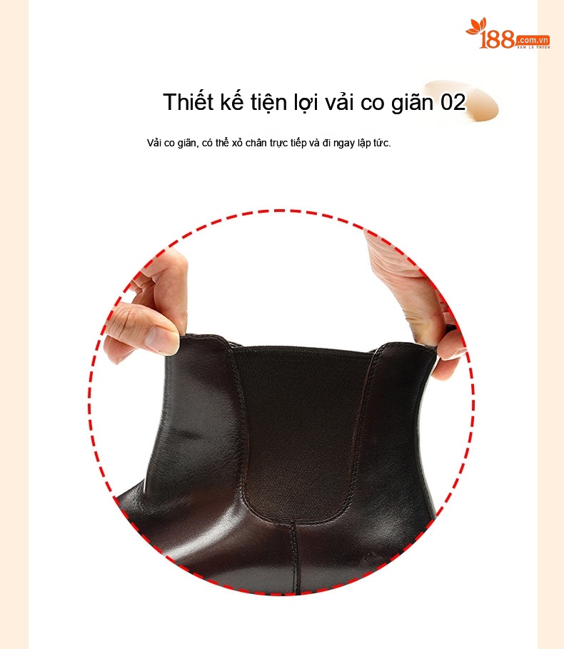 Boot Chelsea Nam Da Bóng Cao Cổ Đế Dày Chiều Cao Đế Khoảng 4cm Màu Đen, Nâu chi tiết 10