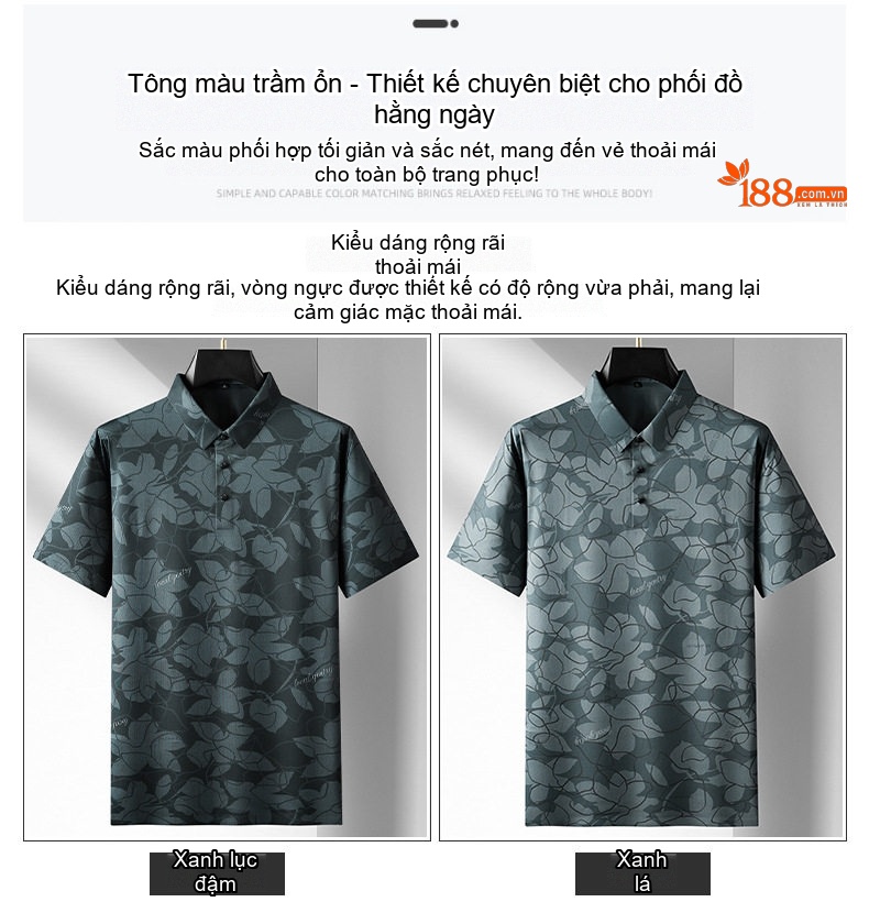 Áo Polo Nam Tay Ngắn In Họa Tiết Cổ Bẻ Thoáng Mát chi tiết 10