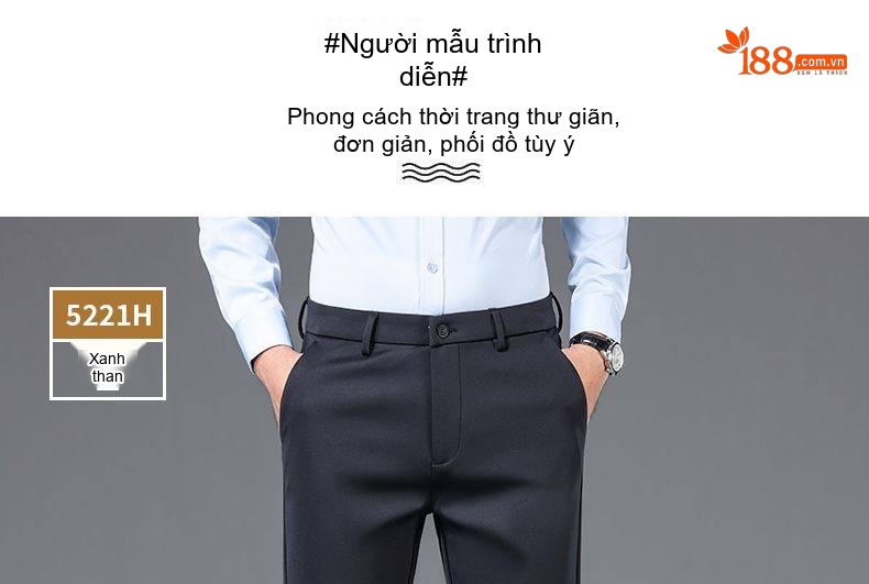 Quần Tây Nam Ống Đứng Lót Lông Cừu Dáng Suông Màu Đen chi tiết 16