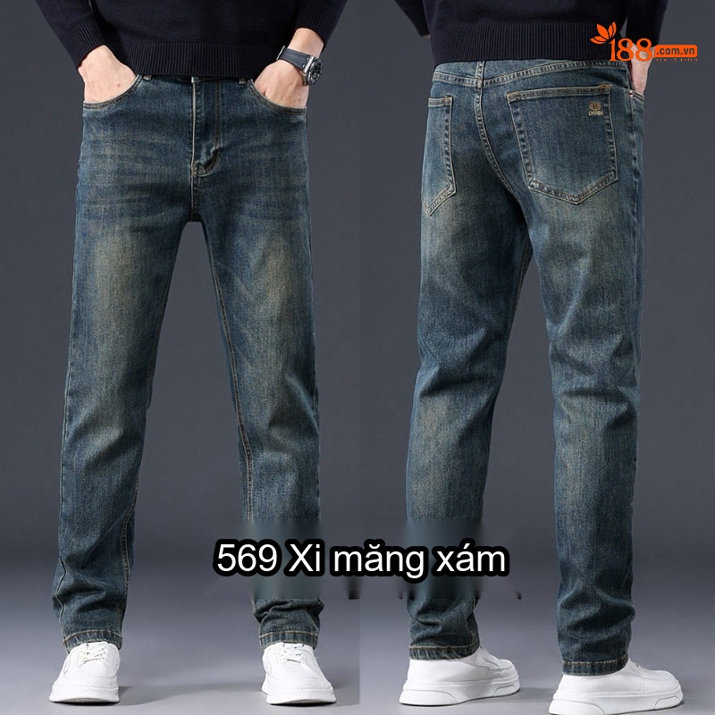 Quần Jean Nam Ống Đứng Dáng Ôm Co Giãn Nhẹ Phong Cách Thời Trang Màu Xanh Dương chi tiết 19