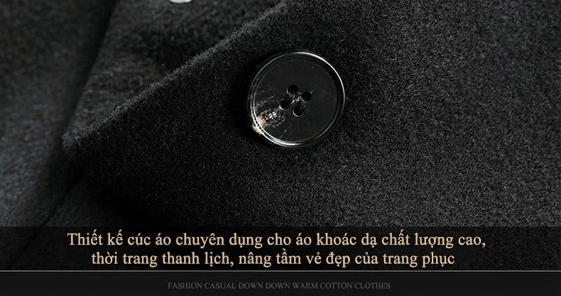 Áo Khoác Dạ Nam Dáng Dài Vừa Vặn Phong Cách Doanh Nhân Màu Đen, Xám, Xanh Navy... chi tiết 15