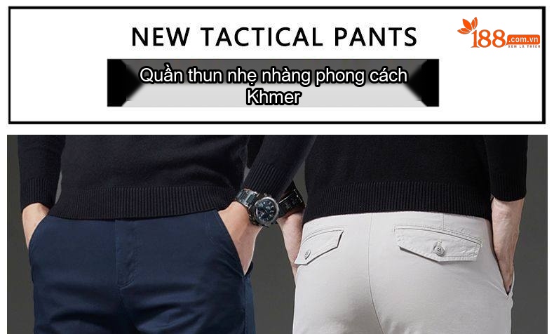 Quần Dài Cotton Nam Dáng Ôm Vừa Vặn Phong Cách Thời Trang Công Sở Màu Be chi tiết 1