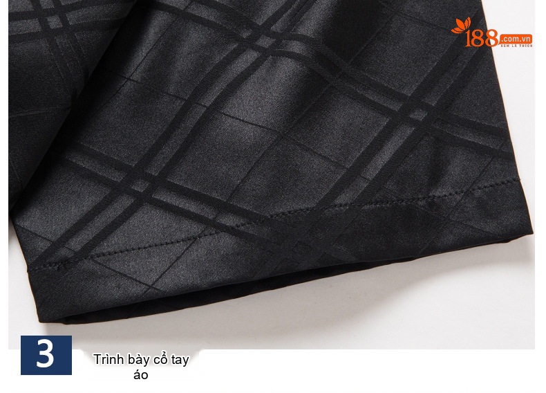 Áo Thun Polo Nam Tay Ngắn Lụa Tơ Tằm Trung Niên Họa Tiết Thoáng Khí Màu Xanh, Đen chi tiết 9