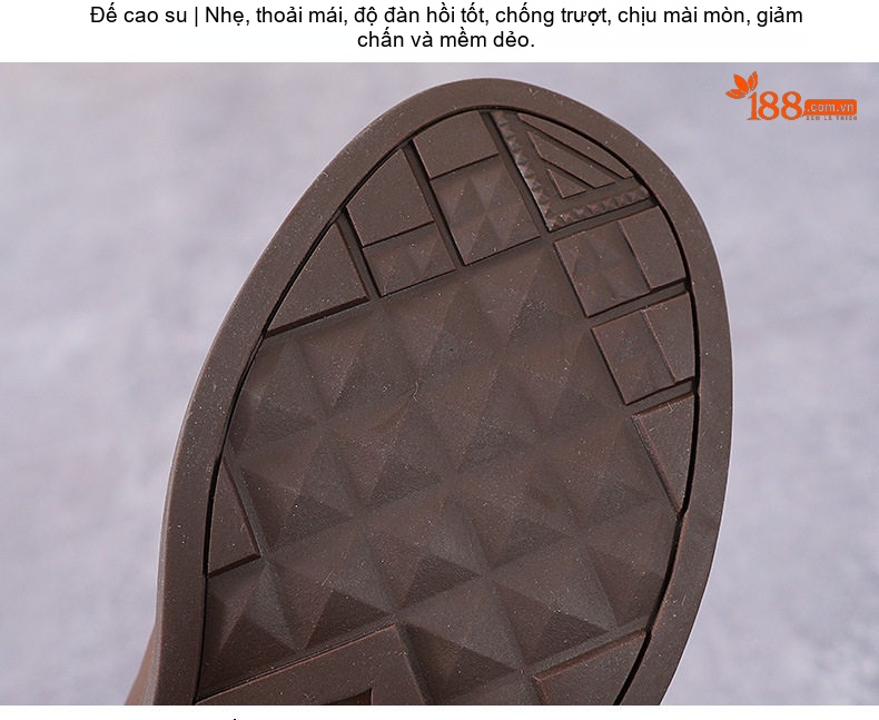 Boot Chelsea Nữ Da Bò Chiều Cao Đế Khoảng 3cm Màu Đen, Nâu chi tiết 9