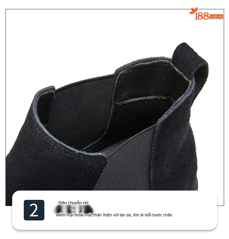 Boot Chelsea Nam Da Mờ Cao Cổ Chiều Cao Đế Khoảng 3cm Màu Đen, Nâu, Xám chi tiết 5