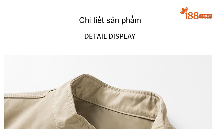 Áo Khoác Bomber Nam Cổ Trụ Dáng Rộng Màu Xám, Vàng Be, Đen chi tiết 13