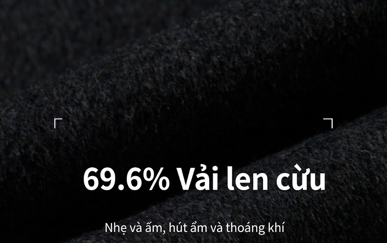 Áo Khoác Dạ Nam Lông Cừu Mỏng Cổ chữ Vest Lót Lông Vũ Tháo Rời Màu Đen, Xám, Nâu chi tiết 5