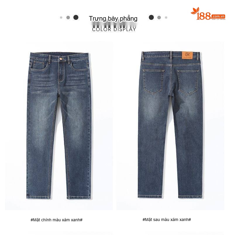 Quần Jean Nam Ống Đứng Co Giãn Thoải Mái Dáng Suông Màu Xanh Denim chi tiết 51