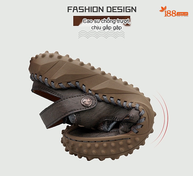 Sandal Nam Bít Mũi Da Mềm Lưới Thoáng Khí Đế Mềm Cao 3cm chi tiết 10