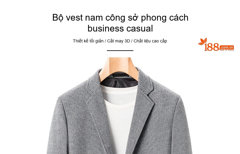 Áo Vest Nam Vải Dệt Kim Cúc Bấm Phong Cách Công Sở Trung Niên Màu Nâu, Xanh Dương, Xám chi tiết 1